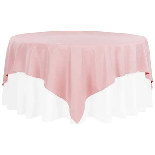 Polyester Square 90"x90" Overlay/Tablecloth - Dusty Rose/Mauve