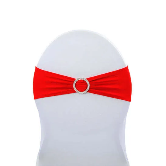 Buckle Spandex Stretch Chair Band - Red