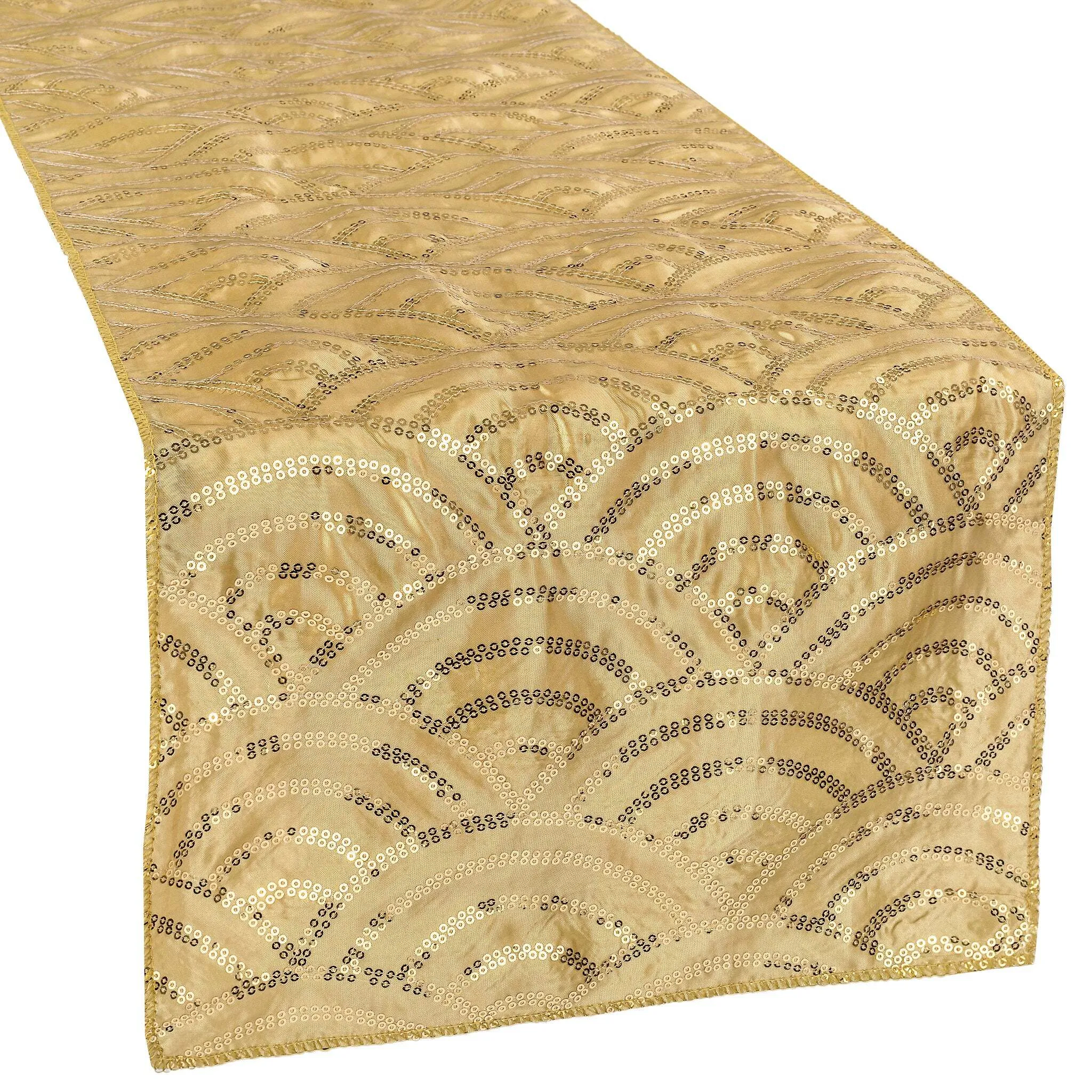 Mermaid Scale Sequin Table Runner - Gold