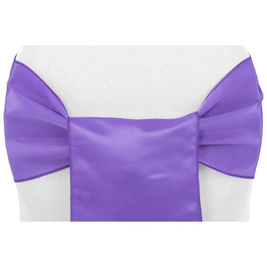 Lamour Satin Chair Sash - Purple