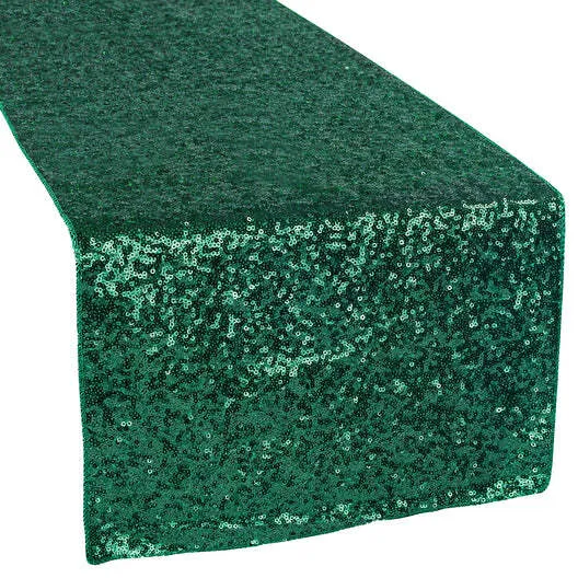 Glitz Sequin Table Runner - Emerald Green