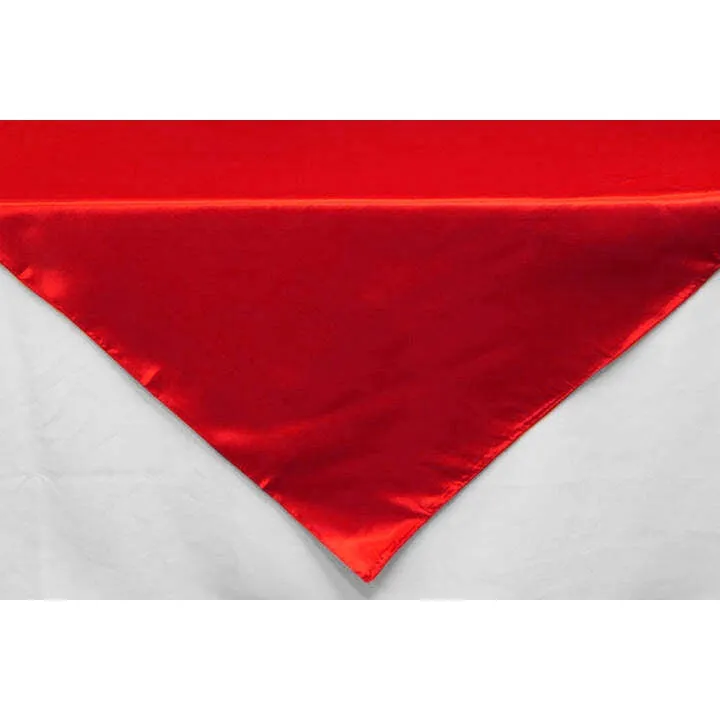 Square 54" Satin Table Overlay - Red
