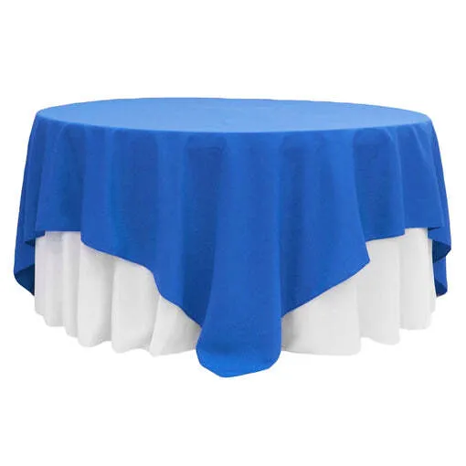 Polyester Square 90"x90" Overlay/Tablecloth - Royal Blue
