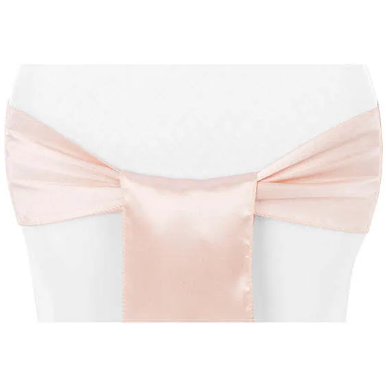 Standard Satin Chair Sash - Blush/Rose Gold