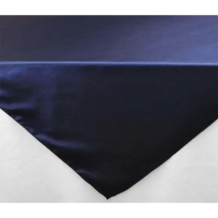 Square 54" Satin Table Overlay - Navy Blue
