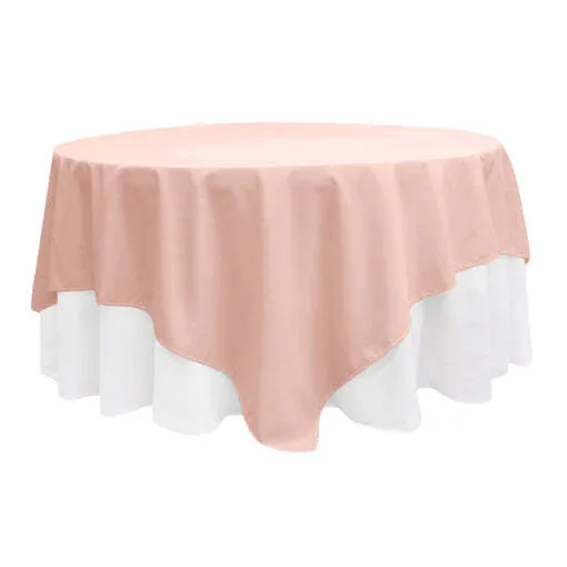 Polyester Square 90"x90" Overlay/Tablecloth - Blush/Rose Gold