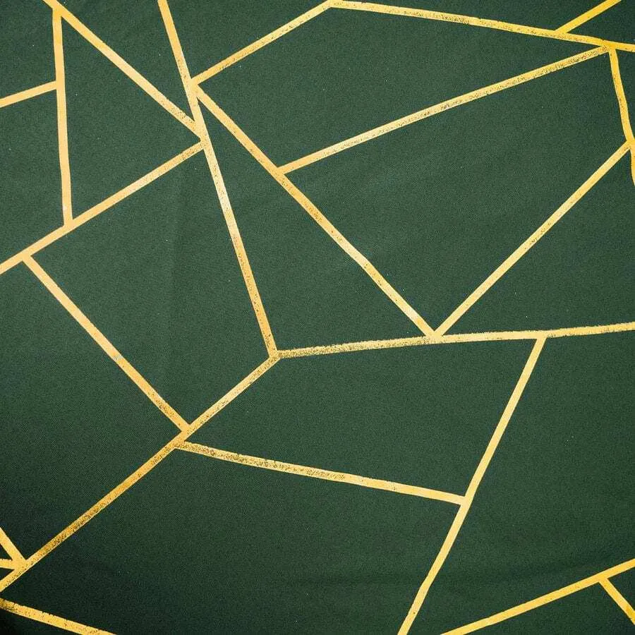 120" GOLD FOIL HUNTER EMERALD GREEN Round Linen