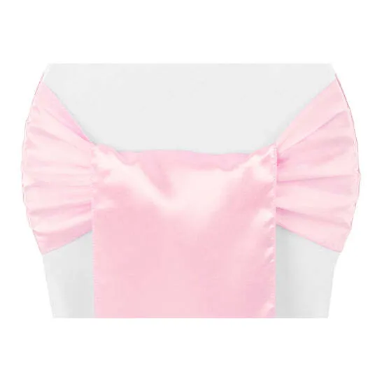 Wide Satin Chair Sash - Medium Pink