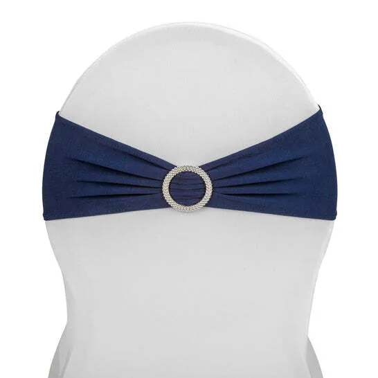 Buckle Spandex Stretch Chair Band - Navy Blue