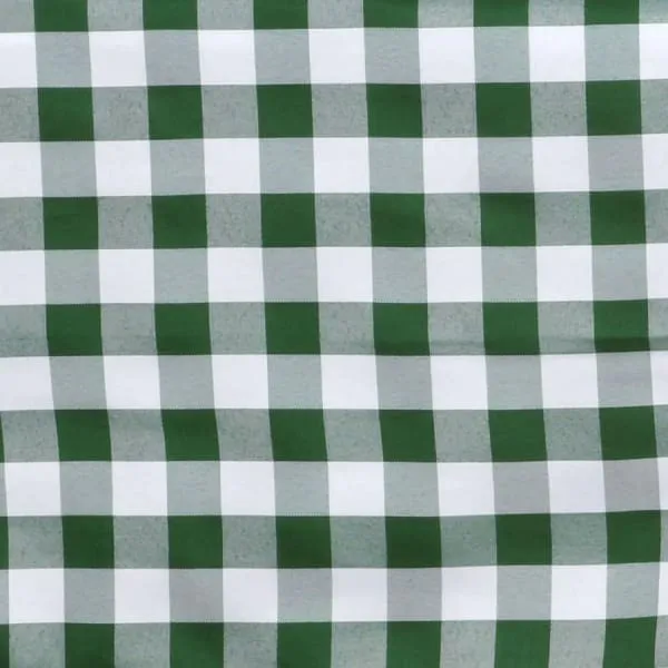 120" GREEN/WHITE PICNIC Round Linen