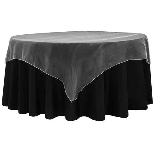 Organza 72" Square Table Overlay - White