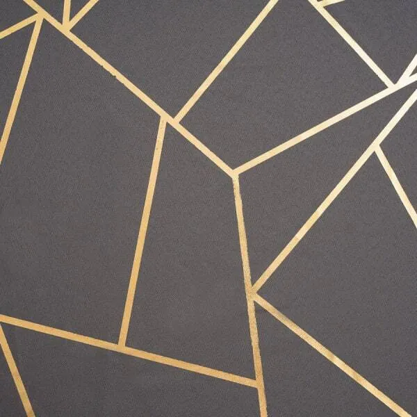 6' GOLD FOIL CHARCOAL GREY Rectangular Linen