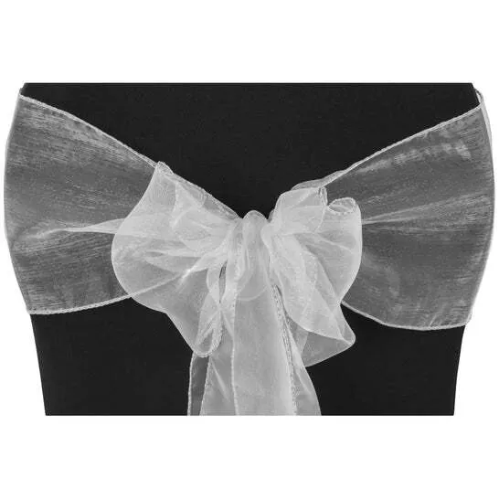 Organza Chair Sash - Silver
