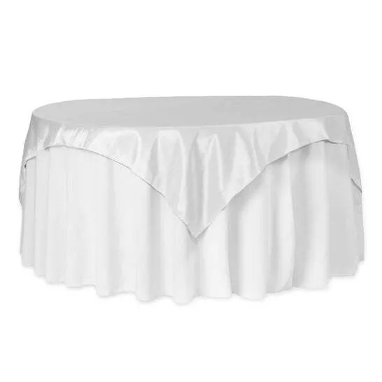 Taffeta Table Overlay Topper 72"x72" Square - White