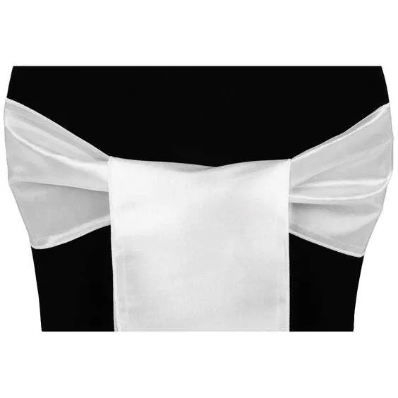 Taffeta Chair Sash/Tie - White
