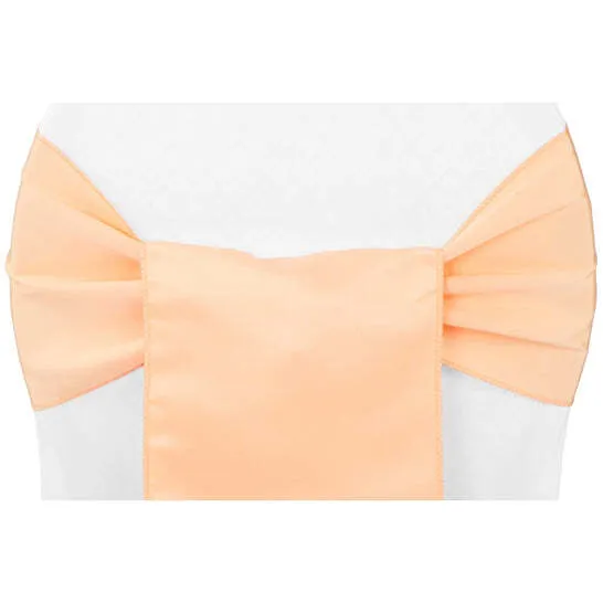 Lamour Satin Chair Sash - Peach