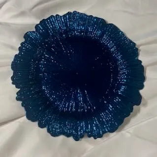 Decorative Charger - Blue Flower