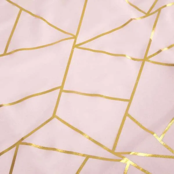 6' GOLD FOIL BLUSH ROSE GOLD Rectangular Linen