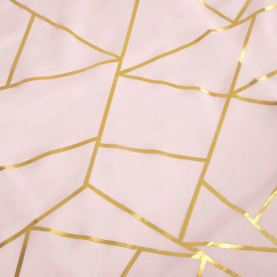 120" GOLD FOIL BLUSH ROSE GOLD Round Linen