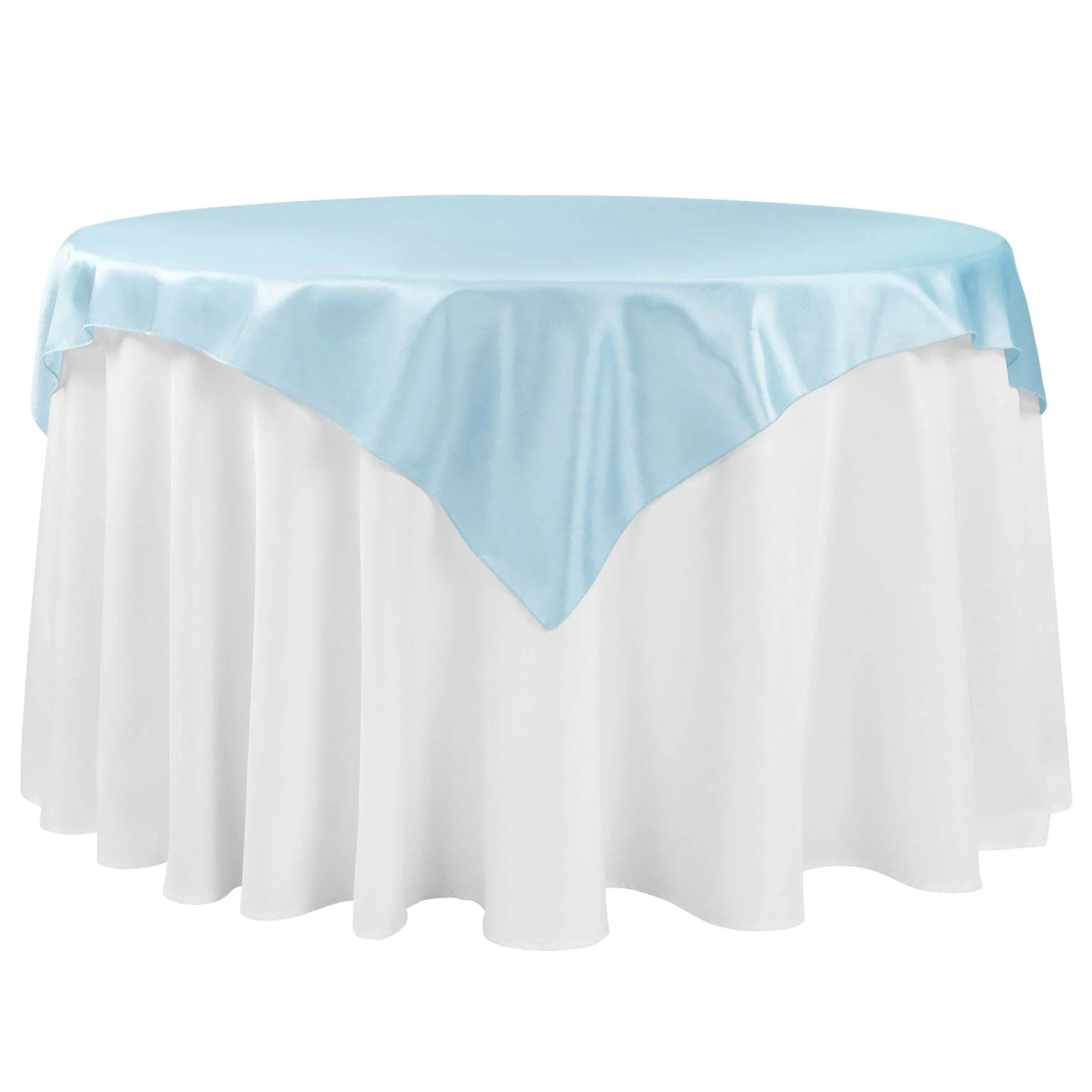 Taffeta Table Overlay Topper 54"x54" Square - Baby Blue