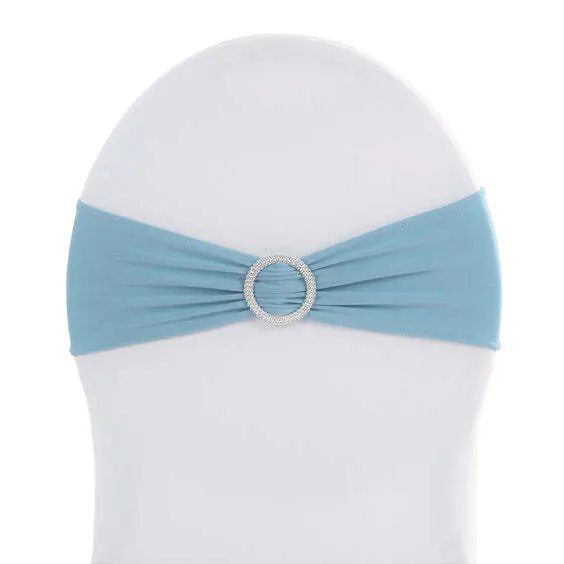Buckle Spandex Stretch Chair Band - Baby Blue