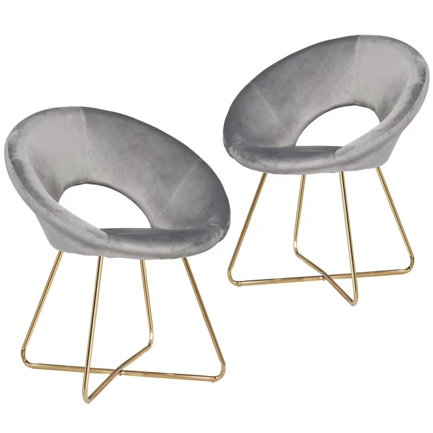 Grey Velvet Modern Accent Chairs