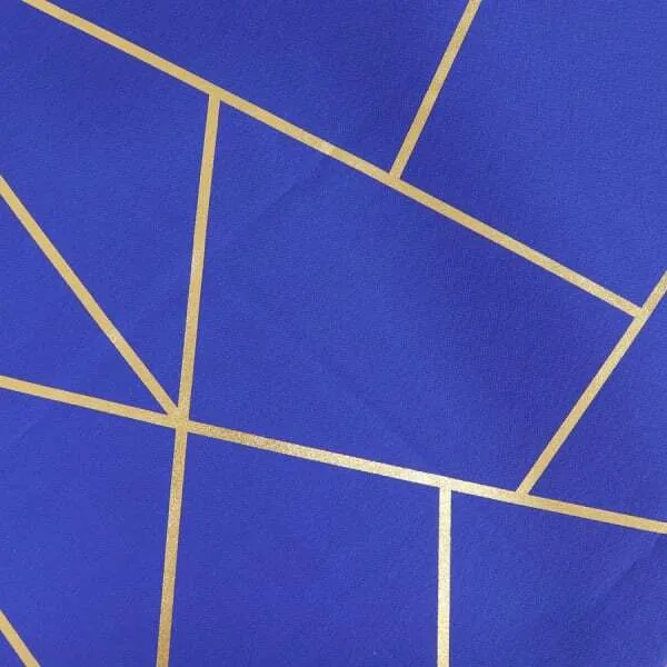 8' GOLD FOIL ROYAL BLUE Rectangular Linen