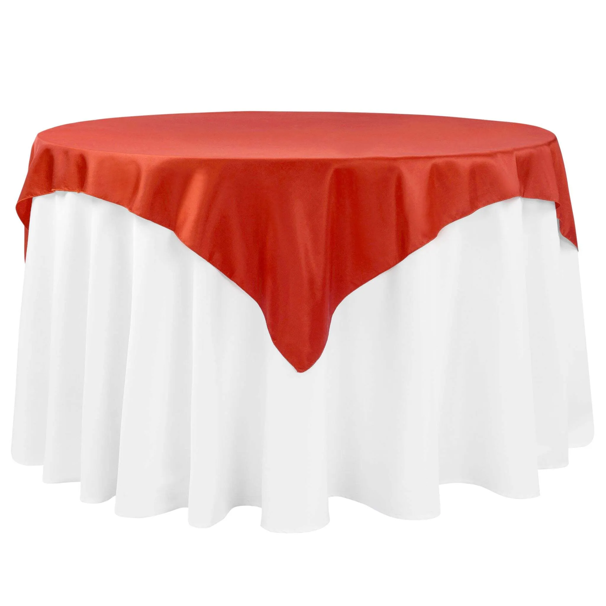 Taffeta Table Overlay Topper 54"x54" Square - Red