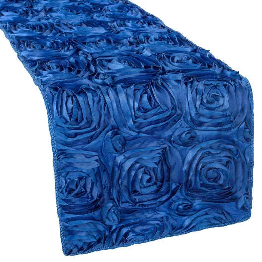Wedding Rosette Satin Table Runner - Royal Blue