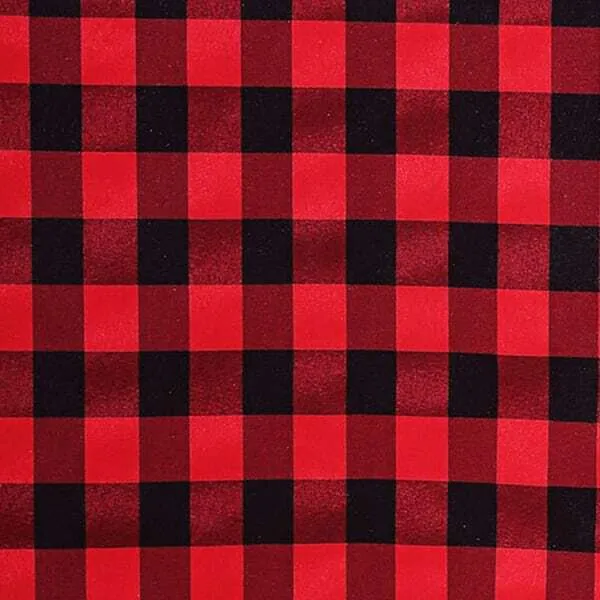 8' RED/BLACK PICNIC Rectangular Linen
