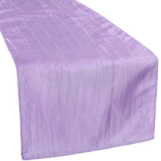 Accordion Crinkle Taffeta Table Runner - Victorian Lilac/Wisteria