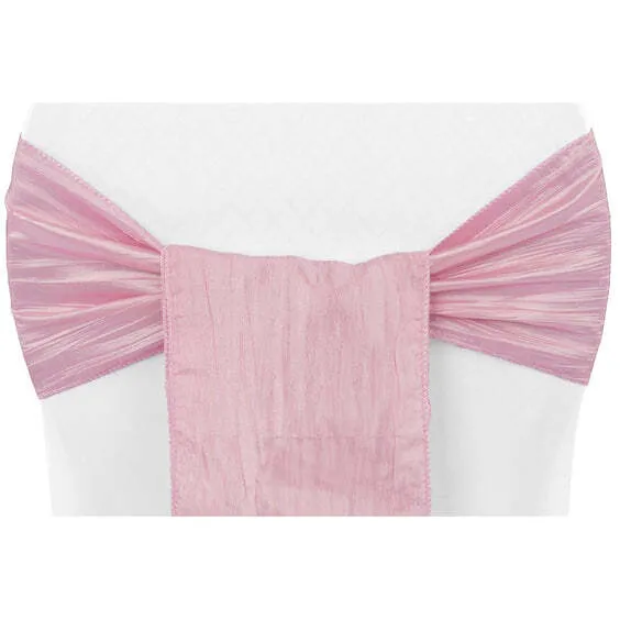 Accordion Crinkle Taffeta Chair Sash - Pink