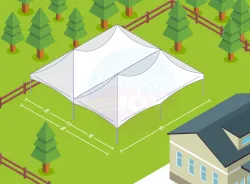 White 40' X 40' Quadruple High Peak Tented Area