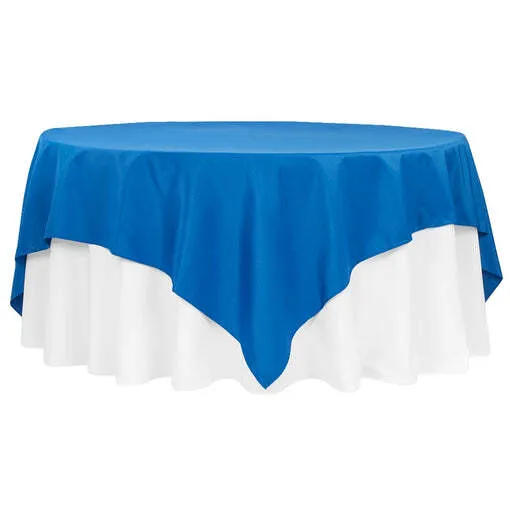 Economy Polyester Table Overlay Topper/Tablecloth 90"x90" Square - Royal Blue