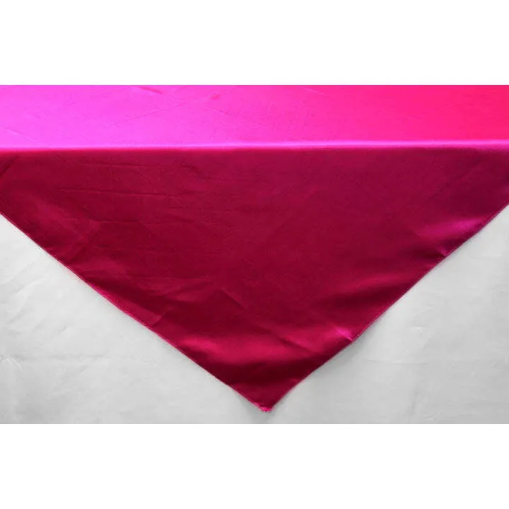 Square 54" Satin Table Overlay - Fuchsia