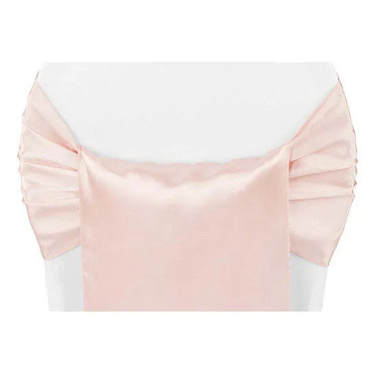 Wide Satin Chair Sash - Blush/Rose Gold
