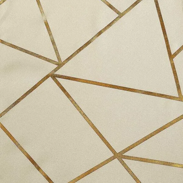 6' GOLD FOIL BEIGE Rectangular Linen