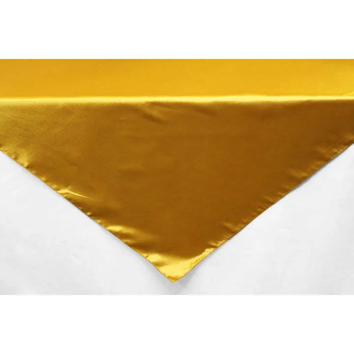 Square 54" Satin Table Overlay - Bright Gold