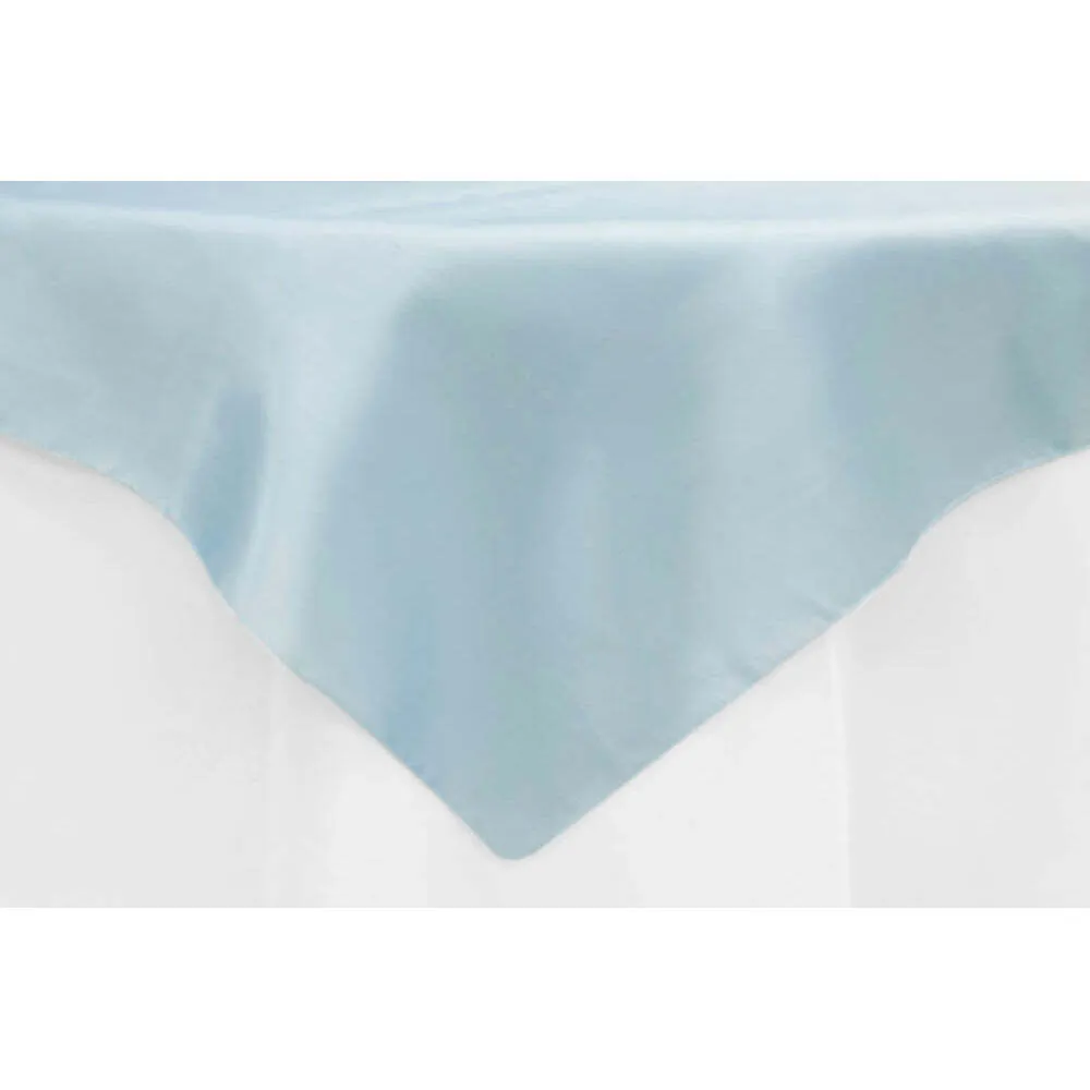 Square 54" Satin Table Overlay - Baby Blue