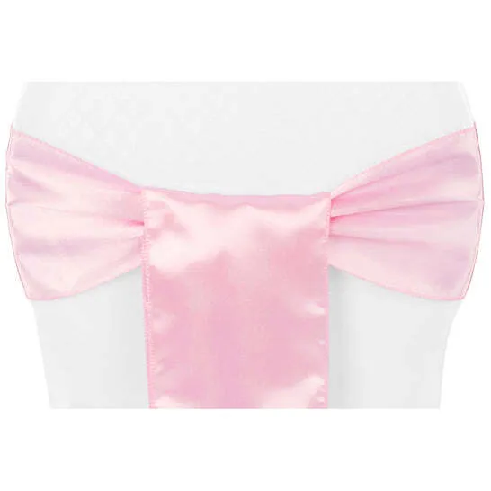 Standard Satin Chair Sash - Medium Pink