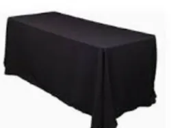 Black 6' Rectangular Table Full Drape Linen