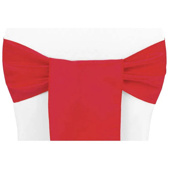 Taffeta Chair Sash/Tie - Red