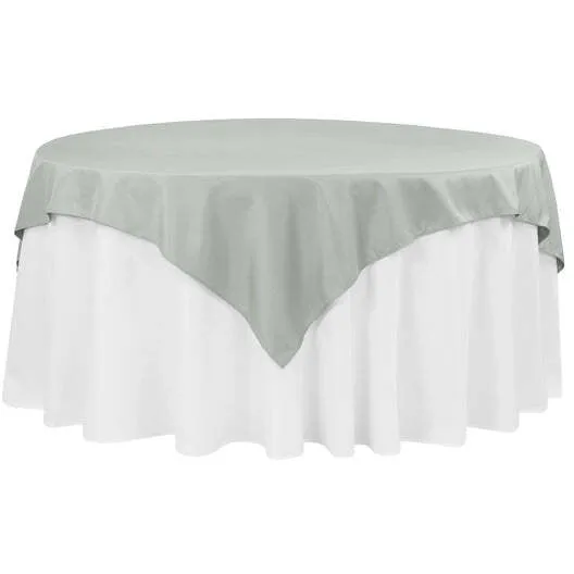 Polyester Square 72" Overlay/Tablecloth - Gray/Silver