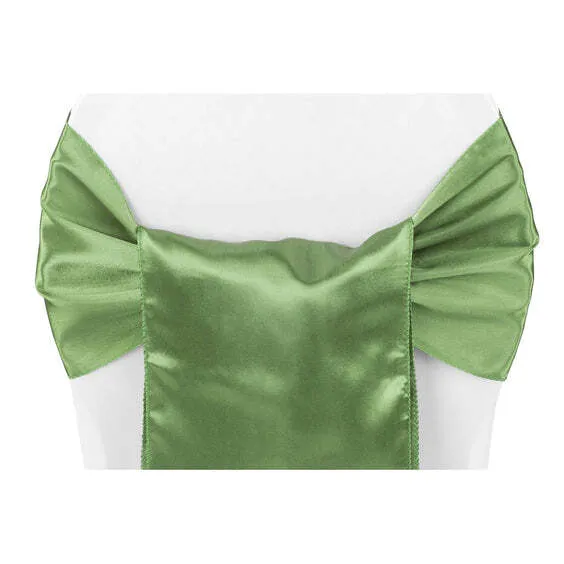Wide Satin Chair Sash - Willow Green