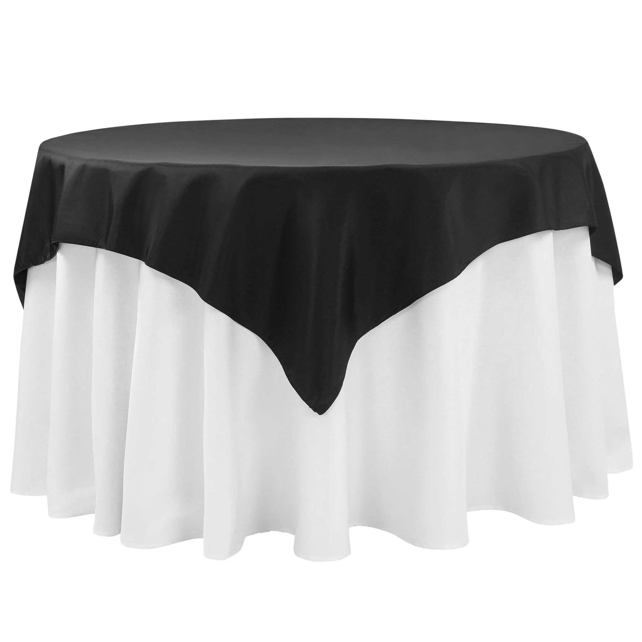 Taffeta Table Overlay Topper 54"x54" Square - Black