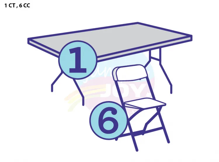 1 Child 4' Rectangular Table, 6 Child Chairs