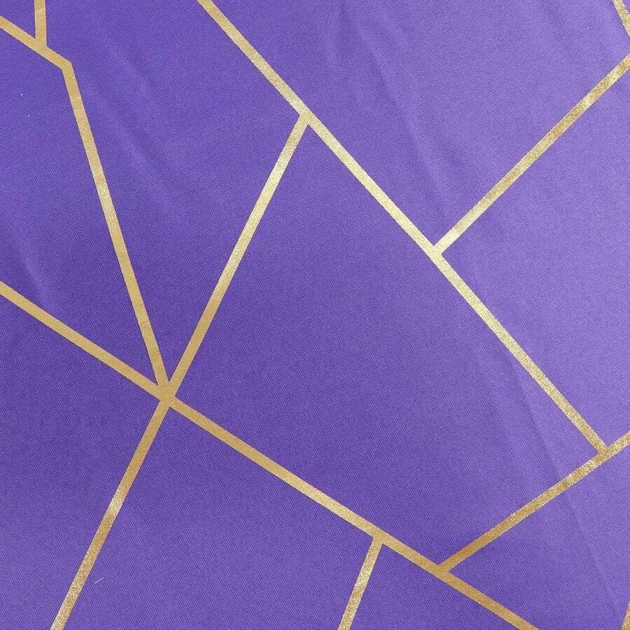 120'" GOLD FOIL PURPLE Round Linen