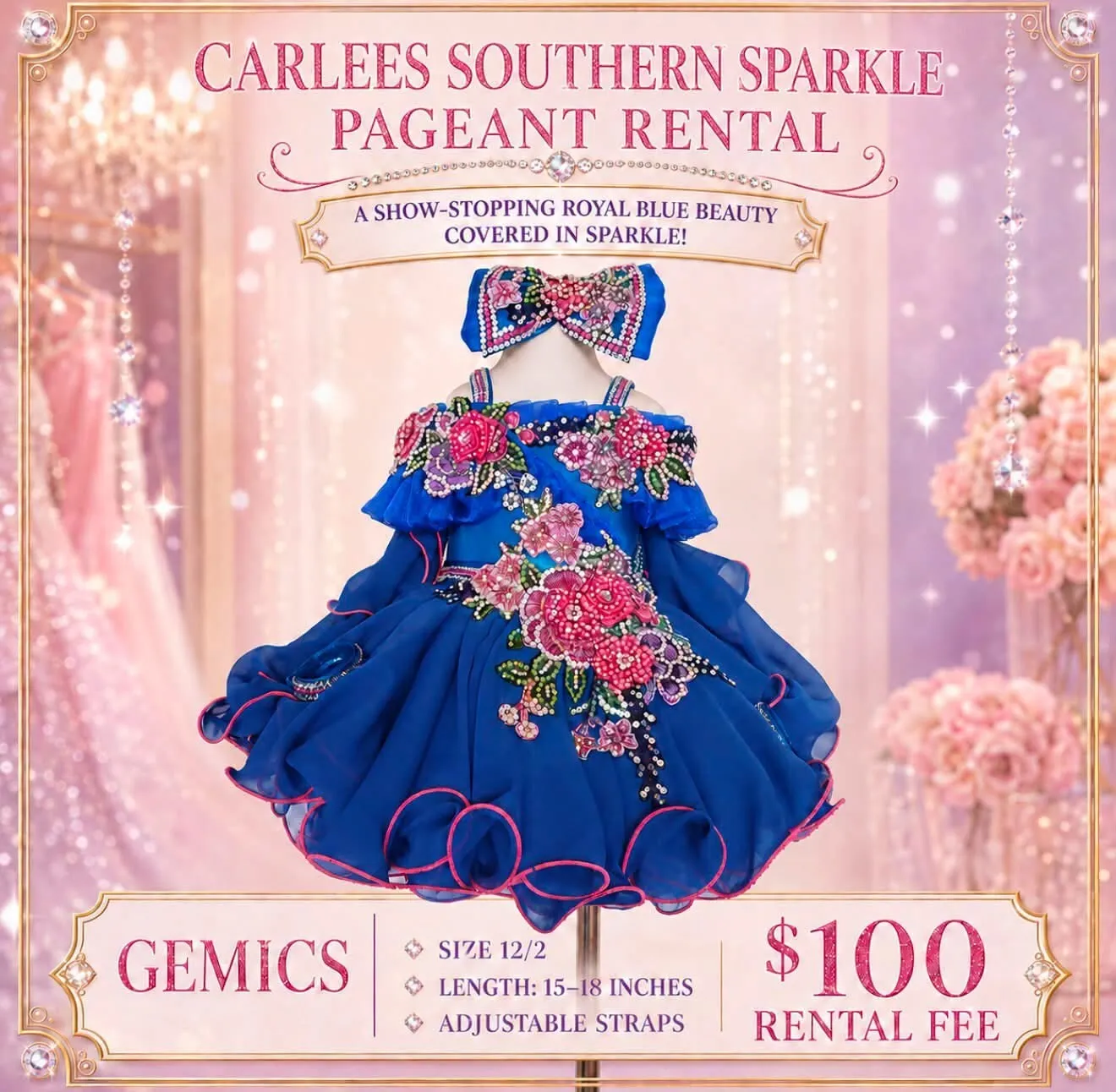 12/2 Blue and Pink Gemics Dress