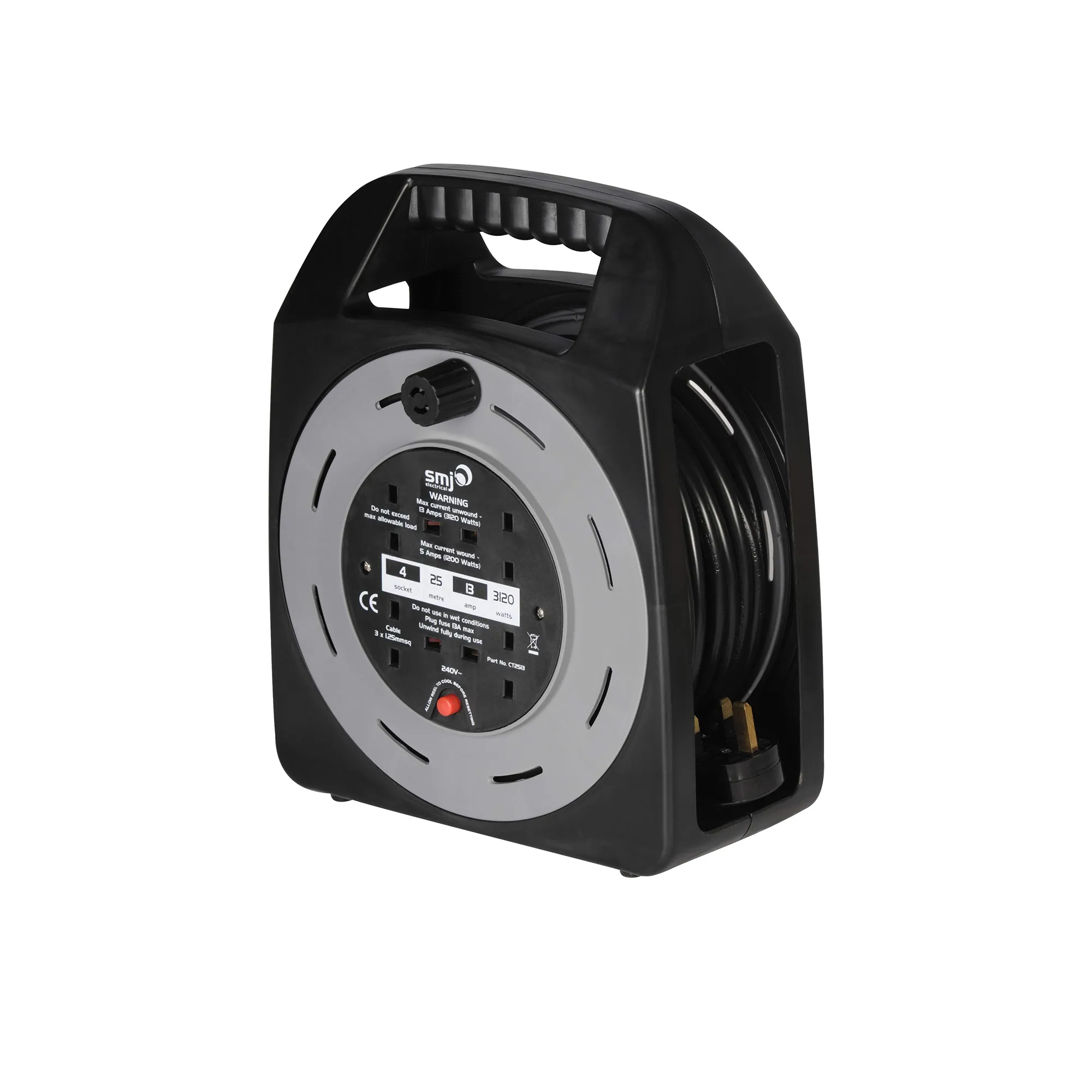 25m Extension Cable - 4 Gang - 13amp