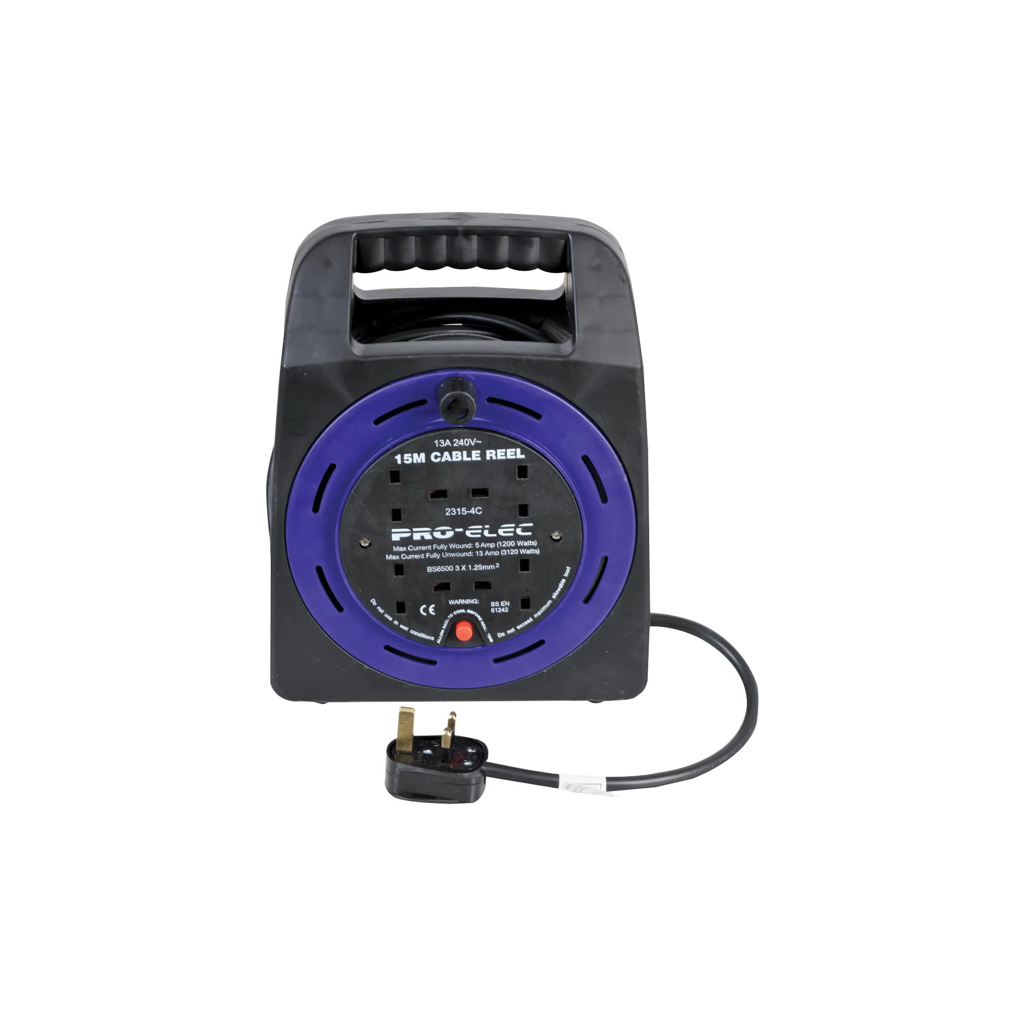 15m Extension Cable - 4 Gang - 13amp